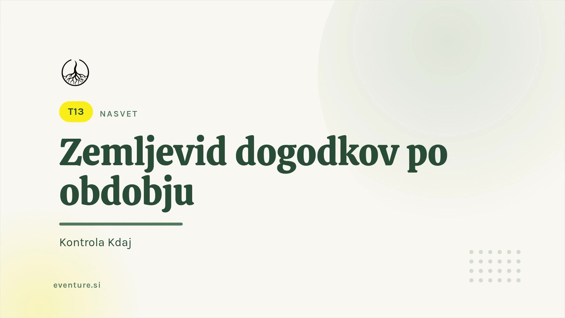 Savjet: karta događaja po razdoblju